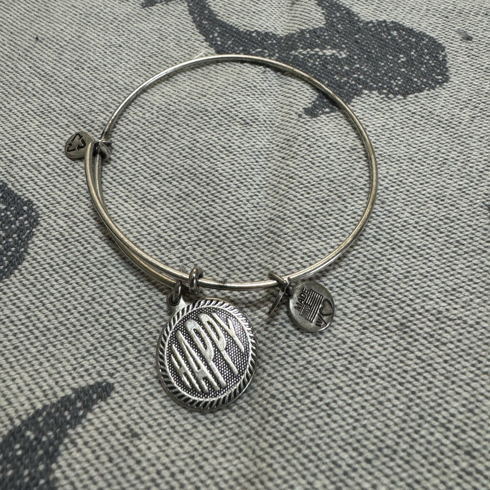 Alex and Ani Silver Happy Bangle Bracelet